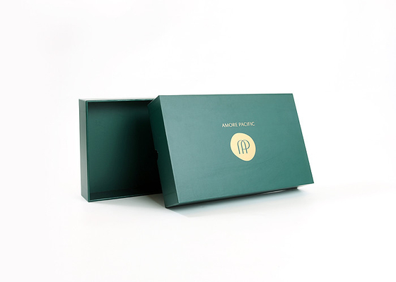 Full Green Cosmetic Packaging Box Printed Paper Luxury Rigid For Gift