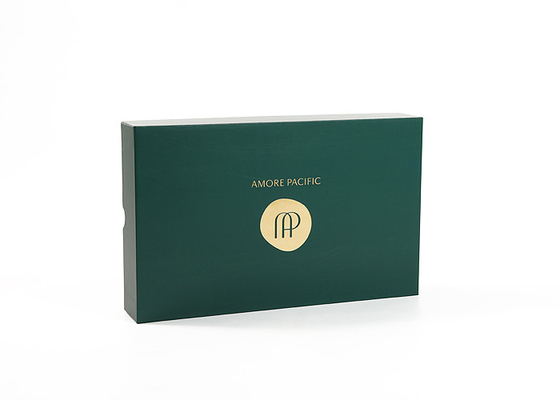 Full Green Cosmetic Packaging Box Printed Paper Luxury Rigid For Gift