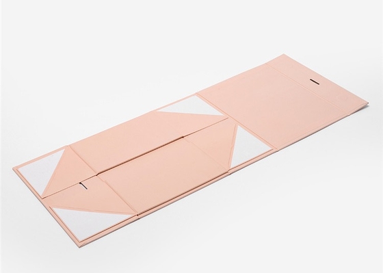 Light Pink Flat Foldable Packaging Box Rigid Customized Design 2mm Thickness