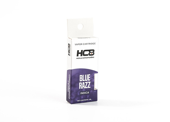 Blue Razz Cannabis Box Packaging Paper Card Eco Friendly For Vape