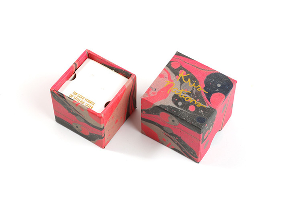 Oil Painting Jewelry Cardboard Boxes Red Gold Stamping For Necklace