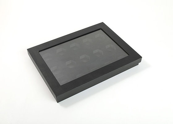 Black Lid Off Electronics Cardboard Box 150gram Paper With Window