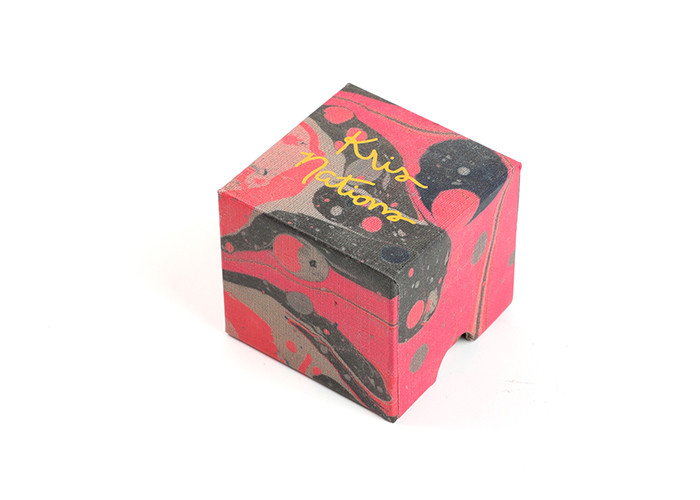 Oil Painting Jewelry Cardboard Boxes Red Gold Stamping For Necklace