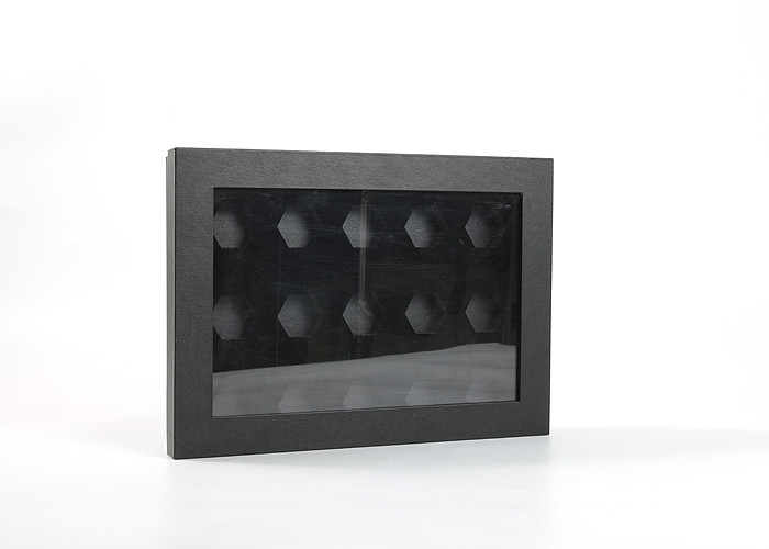 Black Lid Off Electronics Cardboard Box 150gram Paper With Window